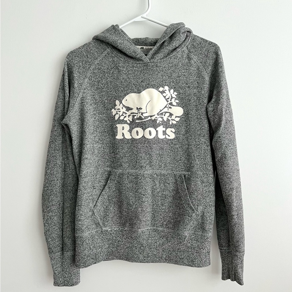 Unisex Roots Salt and Pepper Grey Hoodie Sweater Size XS
